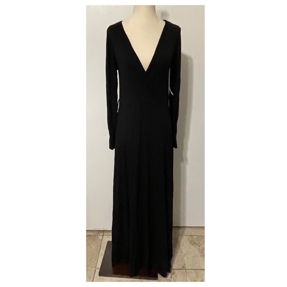 Go Couture Long Sleeve Black Surplice Maxi Dress - Picture 2 of 5